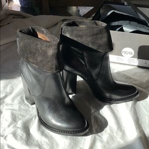 NWB versatile leather and suede Italian boots